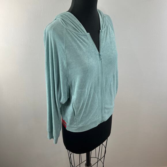 UNIQLO Tomas Maier Green Orange Hoodie Stripe Stretch Pocket Full Zip Sz Large L - Picture 5 of 9